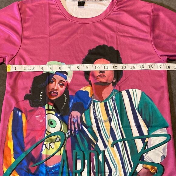Unisex Women’s Men’s Cardi B & Bruno Mars Short Sleeve T-Shirt Size S NEW - Picture 5 of 6